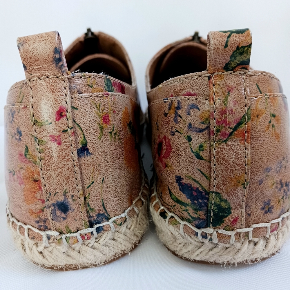 New PATRICIA NASH Italian Leather Espradrills Floral Print Resort Flats Size 11 - Picture 8 of 13